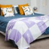 custom blue and white blanket with name