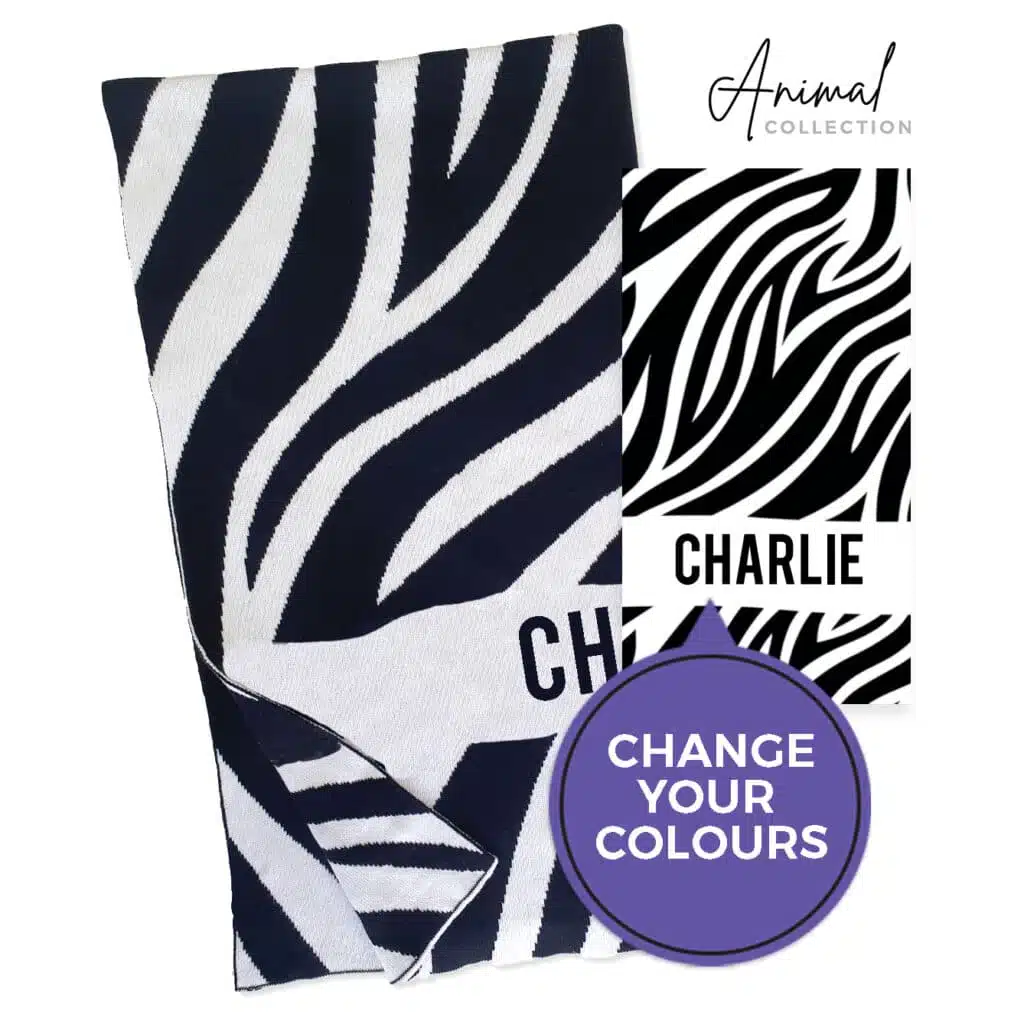 Zebra Name Blanket