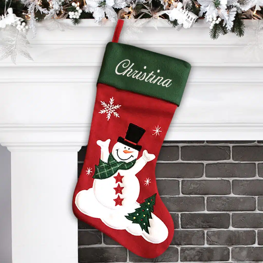 Traditional Snowman Christmas Stocking