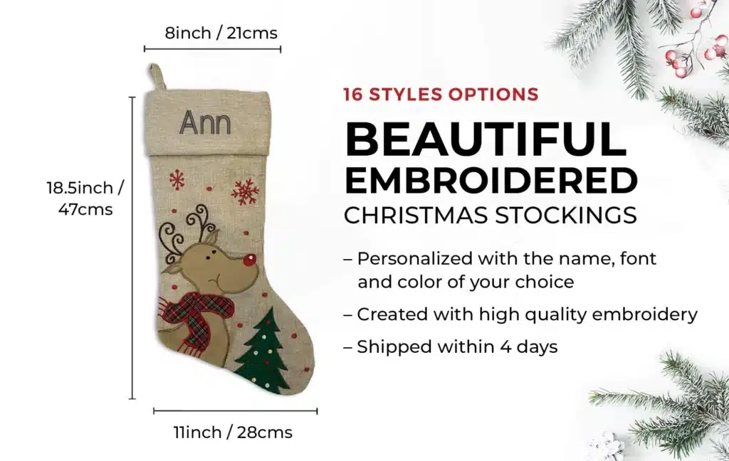 Modern Santa Christmas Stocking
