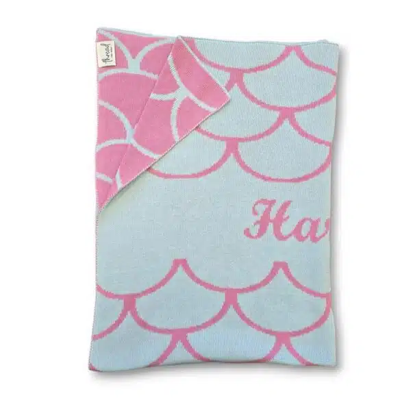 Custom Mermaid Tail Blanket – Bassinet – 75 x 100 cm, 100% Cotton