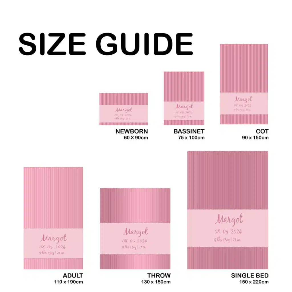 Vertical Striped Birth Details Blanket