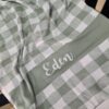 Custom Gingham Blanket light green blanket