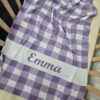 Custom Gingham Blanket light pink with name Emma