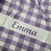 Custom Gingham Blanket with custom name Emma light pink