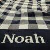 Custom Gingham Blanket with custom name Noah front