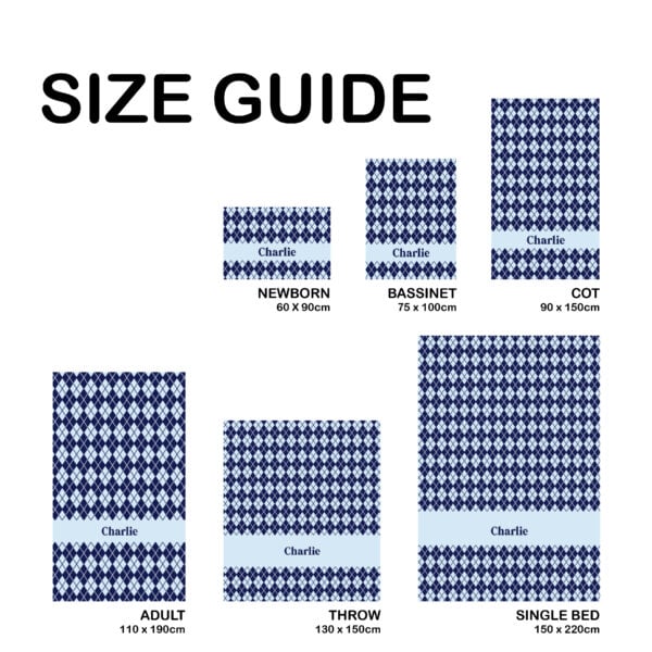Custom Argyle Name Blanket