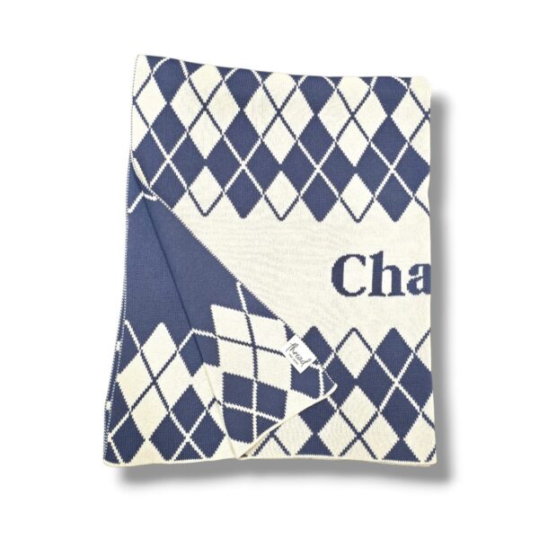 Custom Argyle Name Blanket