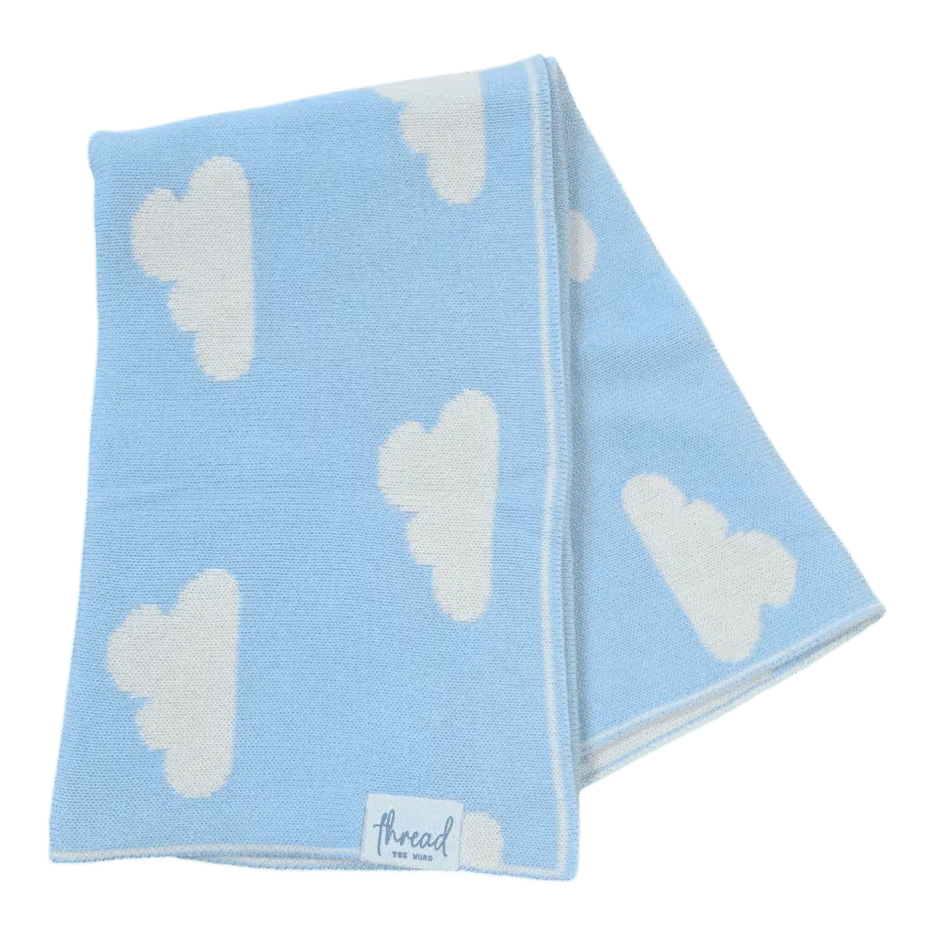 Premmie Blanket - Baby Blue Cloud
