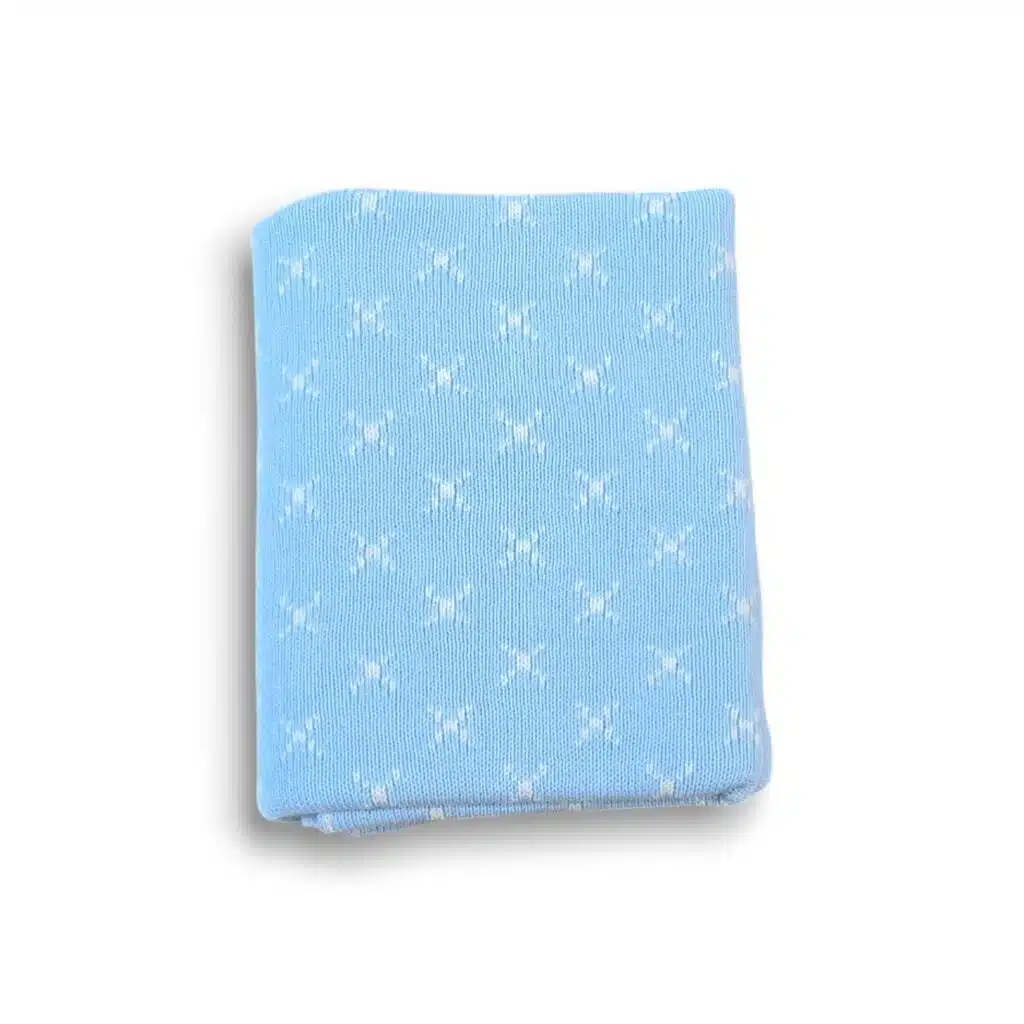 Premmie Blanket - Baby Blue Crosses