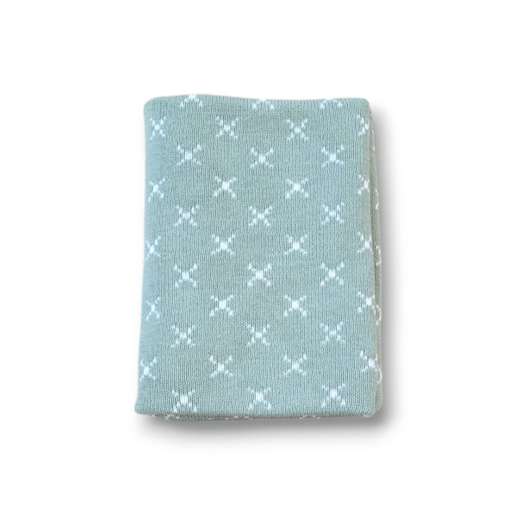 Premmie Blanket - Sage Crosses